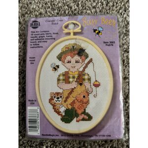 Needle Magic Busy Bees Fish'N Counted Cross Stitch Kit #3663 USA New Sealed